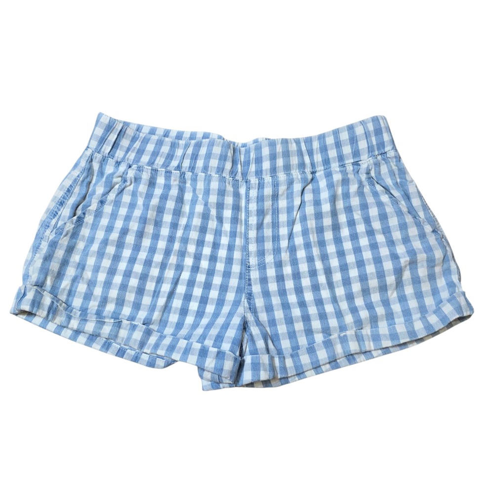 Rewash Brand Shorts Blue White Gingham Cuffed Pockets Casual‎ Juniors Sz M